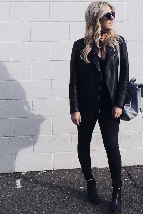 Chaqueta cuero negra